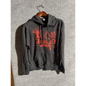 Stranger Things Hoodie Mens Small Black Welcome To The Upside Down Graphic